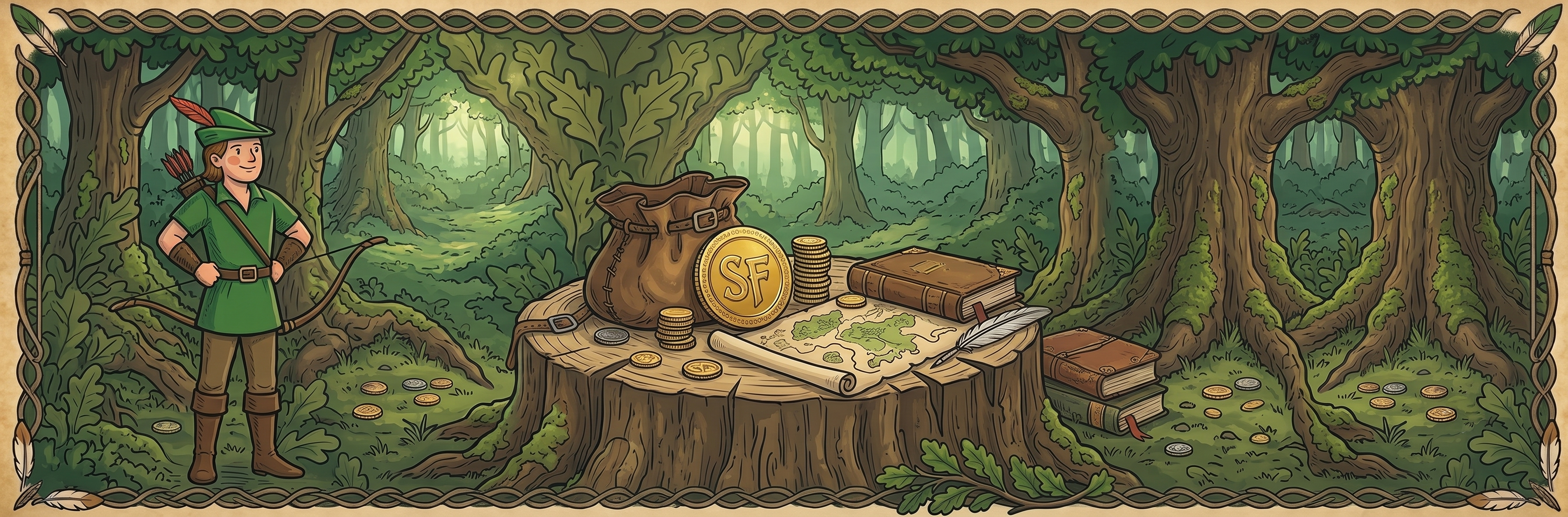 A scroll in the deep forest